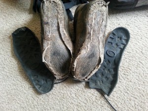 Shoe glue doesn't last forever; my boots are destroyed.